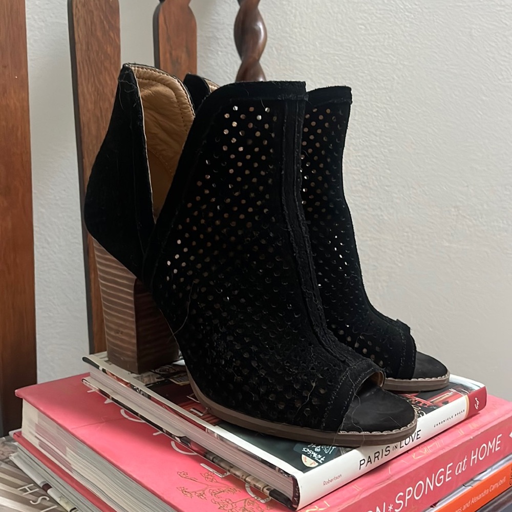 Black Open Toe Booties